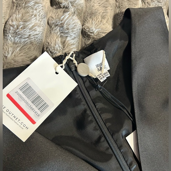 Black Asymmetrical Neckline Sheath Dress iris & ink - Picture 6 of 8